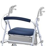 Universal Rollator Walker Seat and Backrest Covers,Removable&Washable Roller Walker Cover Accessories for Seniors Men Women,Medical Products Rollator Walker Seat & Backrest Cover (Blue)