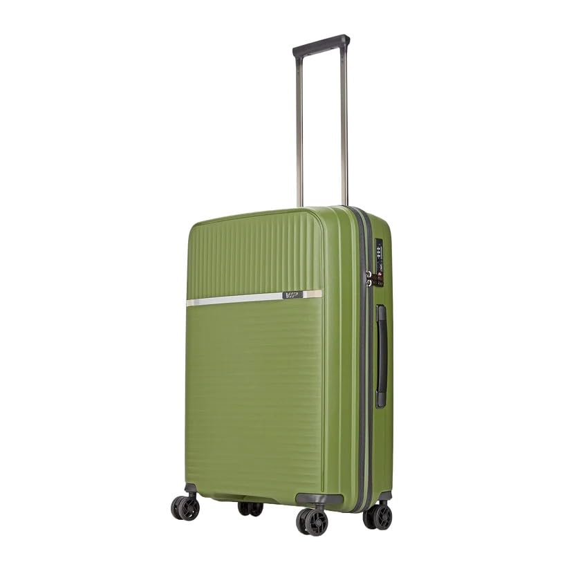 Image of VIP Lightweight Polypropelyne 8 Wheels Multistage Trolley,TSA Lock,Waterproof Reverse Zipper,Elegent Pinstripe Design Luggage Bag with 5 Years International Warranty (Green, Medium)