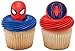 DecoPac Marvel's Spider-Man™ Spider and Mask Rings, Spider-Man Cupcake Decorations, Red and Blue Food Safe Cake Toppers – 24 Pack