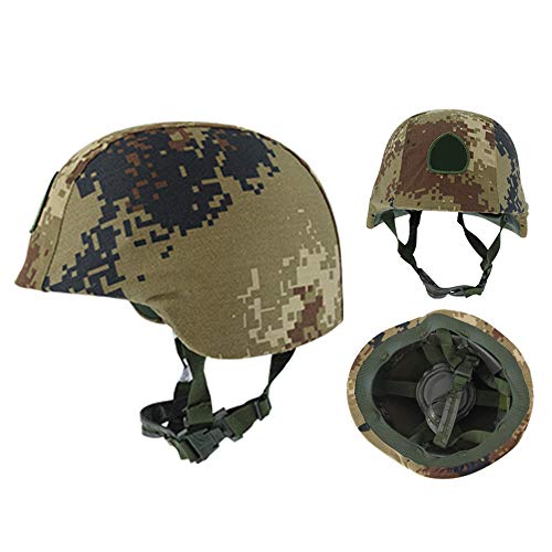 JHKGY Casco Protector De Combate,Equipo De Protección De Combate Táctico,Casco Táctico QGF03,con Correa De Barbilla Ajustable,Adecuado para Circunferencia De La Cabeza 56-61 Cm,Desert Cover