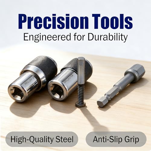 Gewindebohrer Steckschlüssel 3 Stück Adapter 3/8 Drive Verstellbar Kompaktes Gewindebohrer Verlängerung Set Mit Stahlkugelgelenk Für Akkuschrauber Bohrmaschine Werkstätten & Präzises Gewindeschneiden