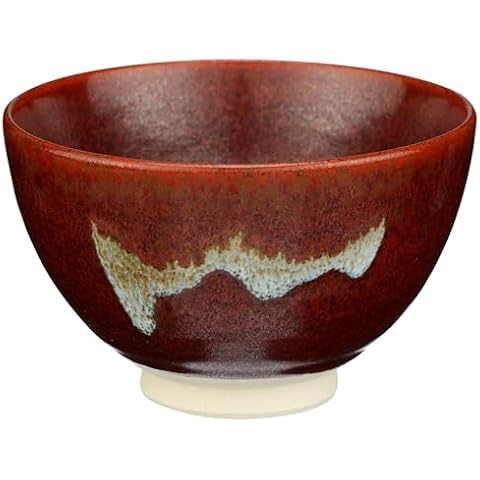 DoMatcha - Ceremonial Bowl, Traditional Ceramic Japanese Matcha Green Tea Chawan, Red Soul Cover
