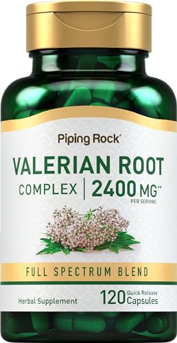 Piping Rock 3111A Valerian Root Capsules 2400 Mg | 120 Count | Herbal Extract Supplement cover