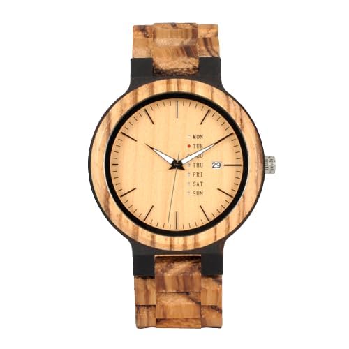 KASTHAM wooden crafts Mens Wooden Watches Classic Leisure Quartz Wrist Watches (Beige) (B0CBC885H5) Amazon Price History, Amazon Price Tracker