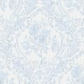 Ismoon Peel and Stick Wallpaper Vintage Floral Contact Paper Boho Watercolor Blue Damask Wallpaper Textured Removable Self Adhesive Vinyl Wall Paper for Bedroom, 17.3 in X 6.5 ft