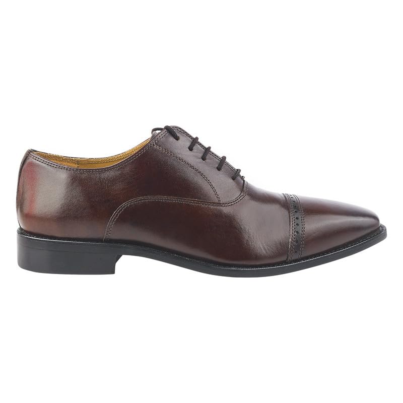 Image of LIBERTYZENO Mens Tread Design & Plain Genuine Leather Lace Up Oxford Dress Shoes for Easter Gift