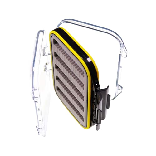 Fly Box - Lightweight Ergonomic Expandable Clear Storage, Portable Fly Box for River Lake Stream Wading, Boat Travel, Day Trips, Outdoor Fishing Gear, Tackle Storage, Compact 4.13x2.95x1.18 Inches