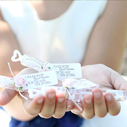 Mapixo MAPIXO-WEDINGBUBBLE 56 Pack Mini White Heart Bubble Wands- Perfect Bubble Toy Ideal Party Favors thumb #3