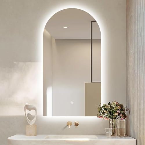 Miroir LED salle de bain rétroéclairé 3 couleurs à intensité variable - 4