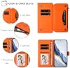Funda para teléfono compatible con ZTE Nubia Neo 5 GT 5G Naranja | Con tarjetero, billetera con cierre, broche magnético y tapa abatible 8