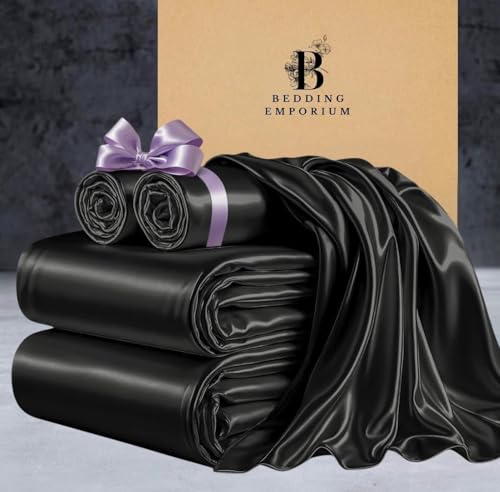 Mulberry Silk Satin 4-Piece Duvet Cover Set