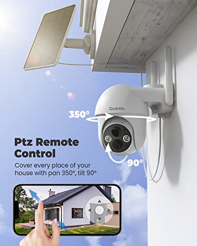 Codnida Security Camera Wireless Outdoor,2K Solar Security Camera,3Mp Battery Powered Surveillance Camera For Home With Night Vision,Ptz Control,2-Way Audio,Motion Detection,Compatible With Alexa #TOP5