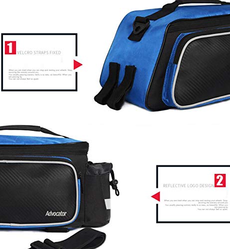 Sacoche Arrière De Vélo Porte-Bagages – 42 X 18 X 17 Cm, Réfléchissante, Installation Rapide Velcro, Tissu 600D