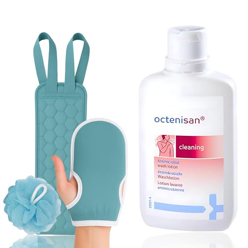 Octenisan Antimicrobial Wash Mini Kit Octenisan Antimicrobial Wash 150ml with Microfibre Bath Mit Antibacterial Body Wash for on the Go Cleansing Suitable for Sensitive Skin