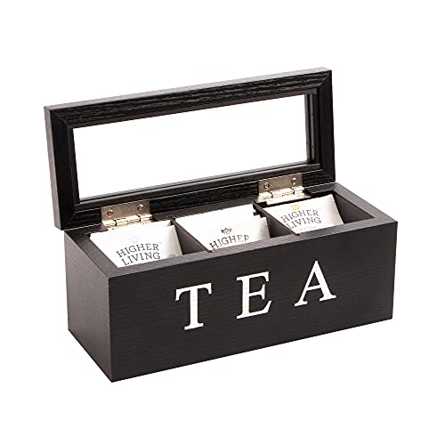 Cooper & Co. Homewares 3 Compartment Wood Tea Box, Brown