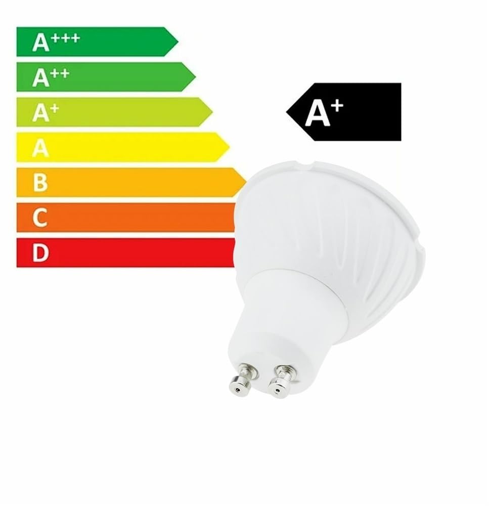 Jiaxu Lighting 10 Uds. Foco LED Regulable GU10 MR16 7W GU5.3 lámpara LED COB 220V lámpara de Bombilla Blanca fría/cálida for iluminación de Oficina en casa Bombillas para el hogar (Color : Cold White
