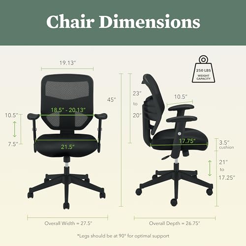 HON Prominent High Back Office Chair, Ergonomic Office Chair, Adjustable Center-Tilt Recline, 360 Swivel, Swivel-Tilt, Black - Thumbnail 2