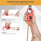 Ayaport Rope Tie Down Ratchet with Safety Lock Clip 1/4" x 12' Heavy Duty One-Piece Adjustable Kayak Straps for Tent, Tarp, Canopy Tie Downs, 4Pk Orange