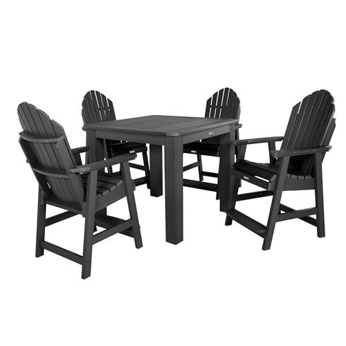 Image of Highwood 5 Piece Hamilton Square Counter Height Dining Set, Black