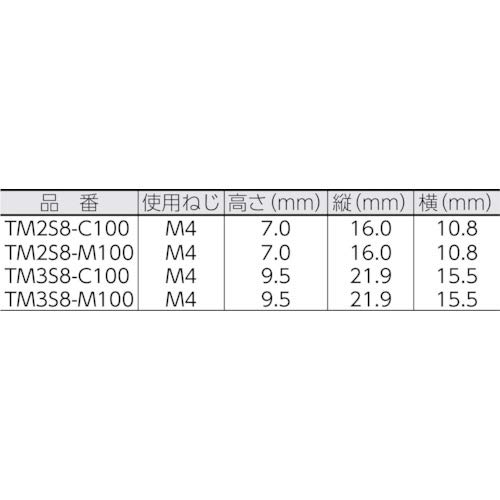 Attaches de câble haut de gamme Panduit TM3S8-C100 polypropylène noir durable - 6