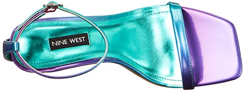 Nine West Women's Yess Heeled Sandal, Purple/Turqoise, 7.5 #TOP4