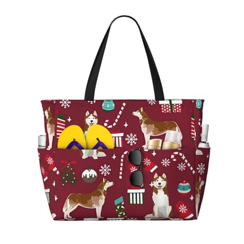 Sac fourre-tout Husky Candy Canes : le cadeau de vacances parfait pour elle
