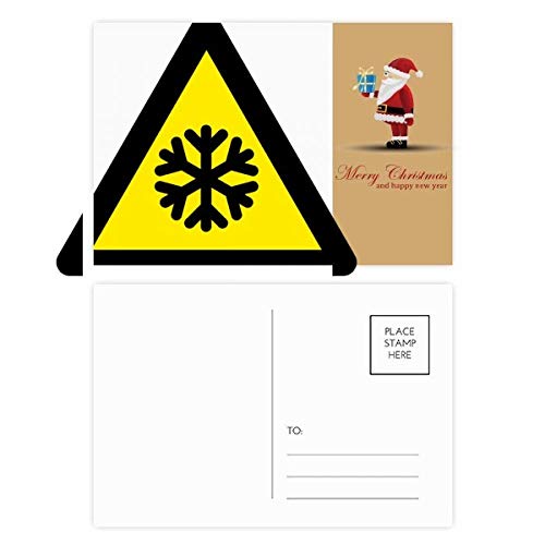 Cartes postales route de neige pour signaler le danger en jaune et noir