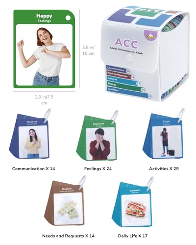 CHEFAN Adult Communication Cards, 98 PCS Flash Cards, Non Verbal Speech Therapy Communication, Daily Life, Needs and Requests, Feelings and Activities, ESL Teaching Materials for Adults - Image 4