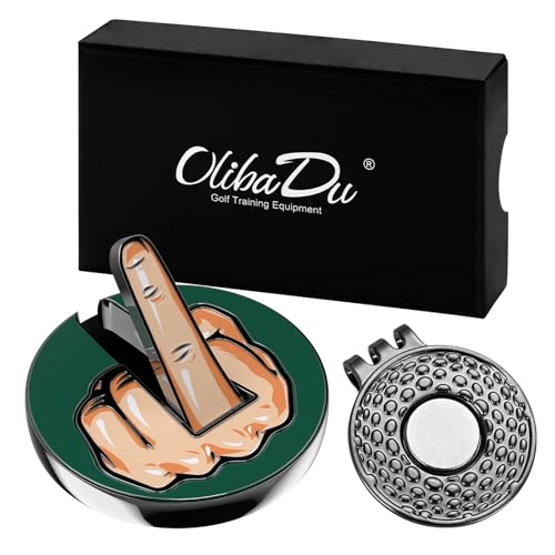 Premium Magnetic Middle Finger Golf Ball Marker Cap Clip Set - Fun Accessory for Golfers - Great Gift for Audiophiles and Avid Enthusiasts - Unique Golf Gift Ideas