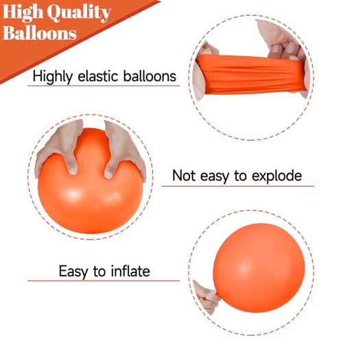 Image of 68Pcs Blue and Orange Balloons 12 Inch Nude Color Deep Light Blue Balloon for Birthday Party Decorations Confetti Blue and Orange Graduation Decorations.