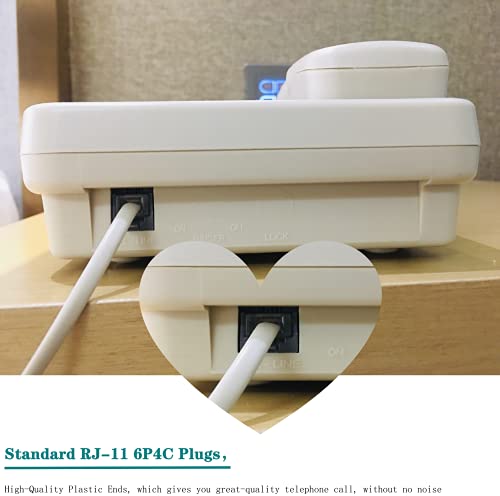 image for LanSenSu Telephone landline Extension Cord Cable Cord with Standard RJ