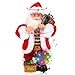 Weihnachtsmann Figur mit Musik und beweglichen Armen, 33*15*13 cm Animierte Santa Puppe mit rotierenden Schneeflocken und LED-Effekten, batteriebetriebene Weihnachtsdekoration für Zuhause