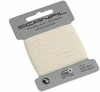 Scanfil 40020-001 Darning Thread, White, 15 m