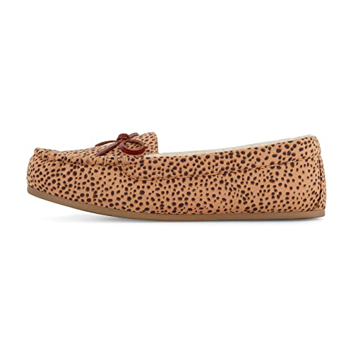 Cushionaire Women's Sabina Moccasin Slipper +Memory Foam, Cheetah 8.5 #TOP1