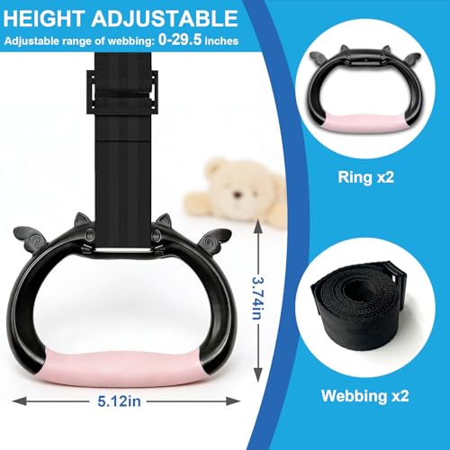 image for Csoalpo Gymnastics Rings for Kids, Professional Adjustable Extended St
