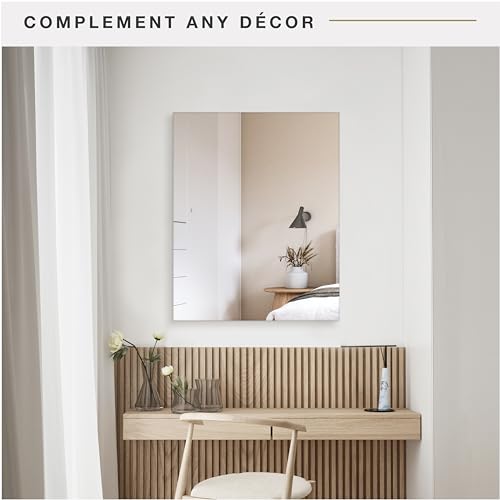 Image of MCS Frameless Wall Mirror with Polished Edge, 24x30 inch Silver