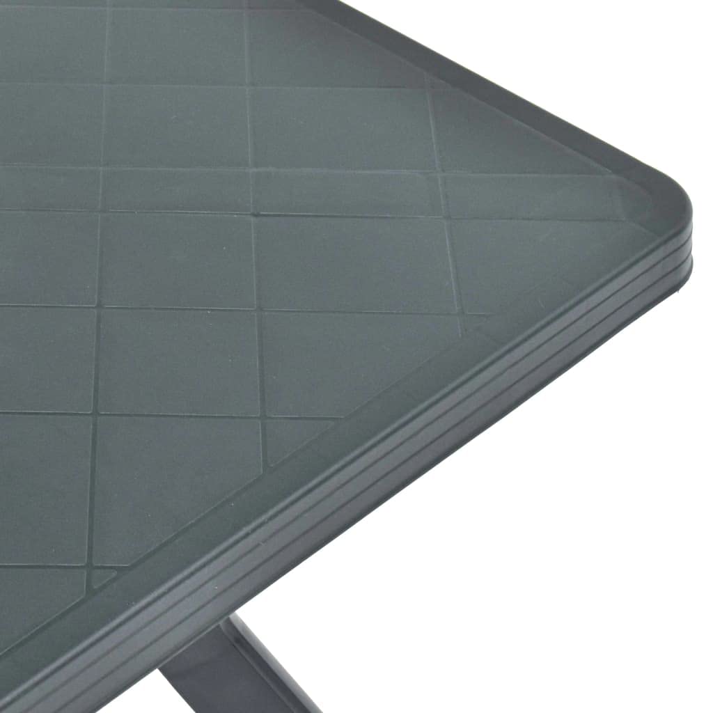 Générique Plastikowy stół ogrodowy 70x70x72 cm Zielony | Lekki i łatwy do przenoszenia, odporny na warunki atmosferyczne, bez konieczności montażu, na patio