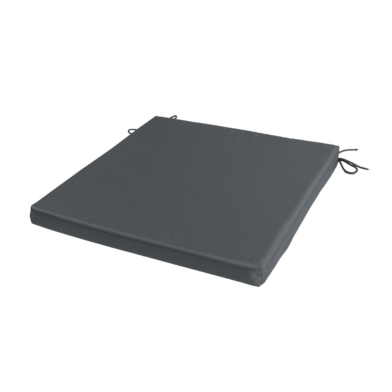 Softillo Graphite Patio Chair Cushion With Seat Ties - Indoor And Outdoor Furniture Seating - Water-Resistant Polyester - Kitchen Dining, Lawn & Garden - 36 X 36 Cm