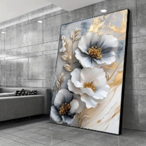Peinture murale florale pour décoration de chambre à coucher moderne 40x60 cm