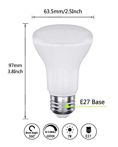 Ctkcom 7W Br20 Led Light Bulb (4 Pack)- 2.5 Inch 65W Equivalent Indoor/Outdoor Lighting Super Bright 6000K Daylight White 120° Beam Angle Led Indoor Flood Light Bulbs,Ul Listed,E26 Base #TOP1
