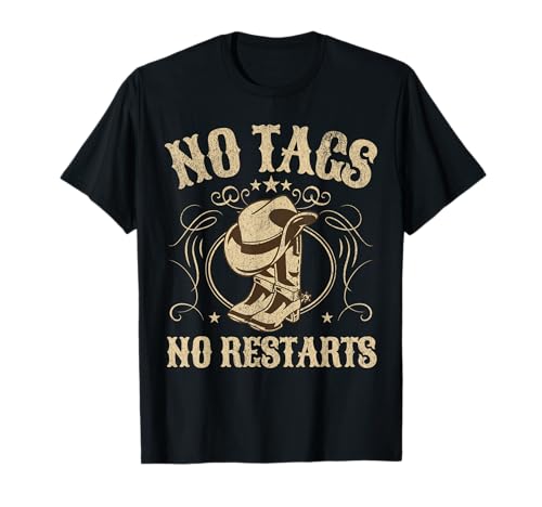 No Tags No Restarts Cowboy Western Country Fan Line Dance T-Shirt