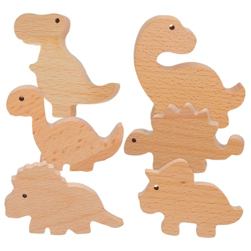 Boutons de commode dinosaure bois Vaguelly avec vis et adhésifs - 2