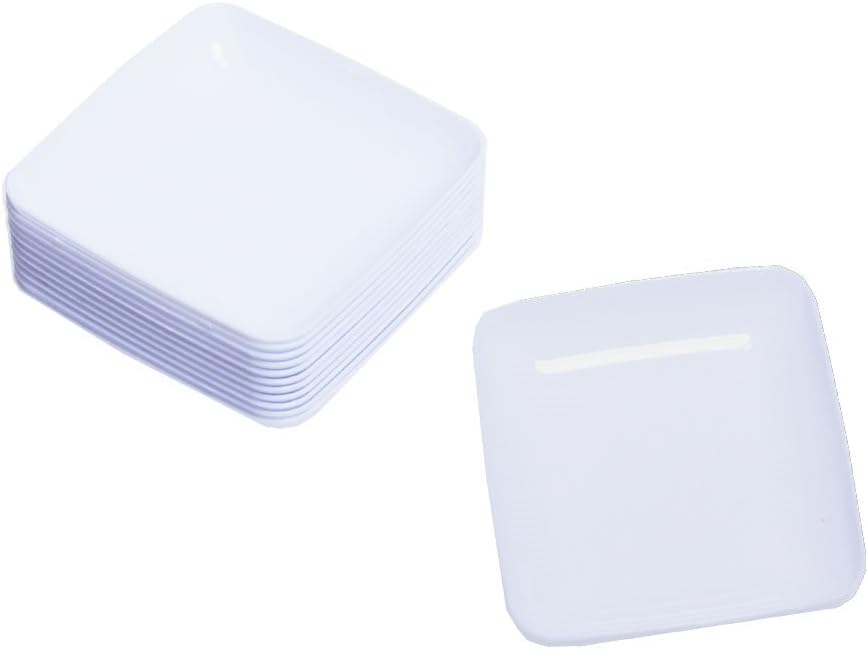 Exquisite White Plastic Mini Square Appetizer Plates 120