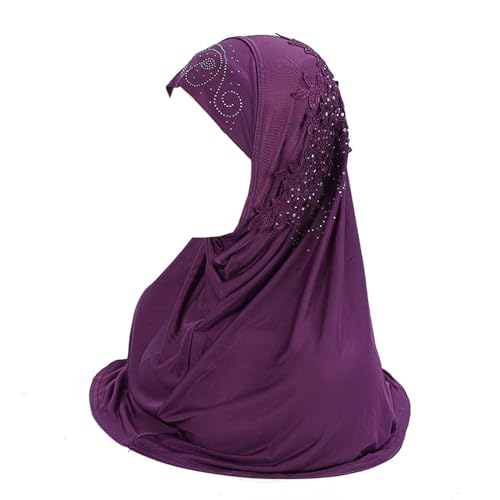 Ralcosuss Rhinestone One Piece Muslim Hijab for Women Girls Silky Head Wrap Long Scarf Shawl Headband Scarves