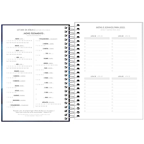 Agenda Espiral Diária 12,9 x 18,7 cm Louvor 2022 - Estampa Cruz jesus fundo branco - Tilibra