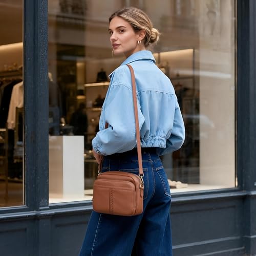 Image of befen Genuine Leather Crossbody Bag for Women Anti Theft Purse and Hangbags with Built in RFID Wallet