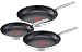 Tefal Intuition Lot 3 poêles inox 20/24/28 cm, Betterie de cuisine induction, Revêtement antiadhésif Titanium, Bords verseurs A703S314
