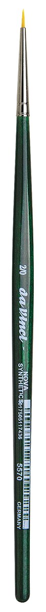 da Vinci Watercolor Series 5570 CosmoTop Nova Paint Brush, Round Synthetic with Short Green Handle, Size 2/0