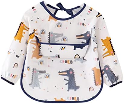 SNOWIE SOFT® Sleeved Bib Baby Bib with Pocket, Toddler Bib, Smock, Washable and Lightweight Waterproof Fabric, Fits Bibs for Baby 6 Months+