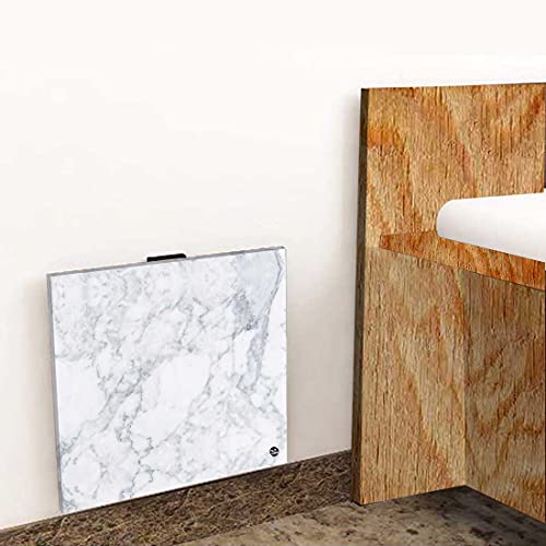 Image of Nutcase Designer Floating Bedside Table for Bedroom Small Wall Mounted Bedside Tables Folding (Set of 2) - White Grey Effect